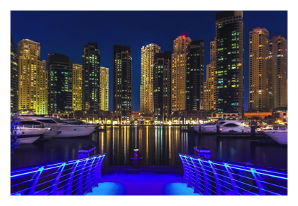 Dubai havn og yachts